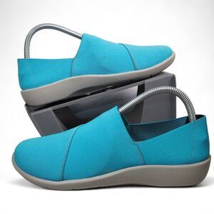 Clarks Cloud Steppers Sillian Firn Casual Slip-on Shoes "Teal" Women's 9